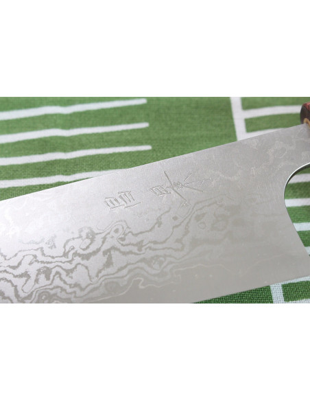 Couteau nakiri japonais artisanal Masakage Kiri 16.5cm damas 49 couches