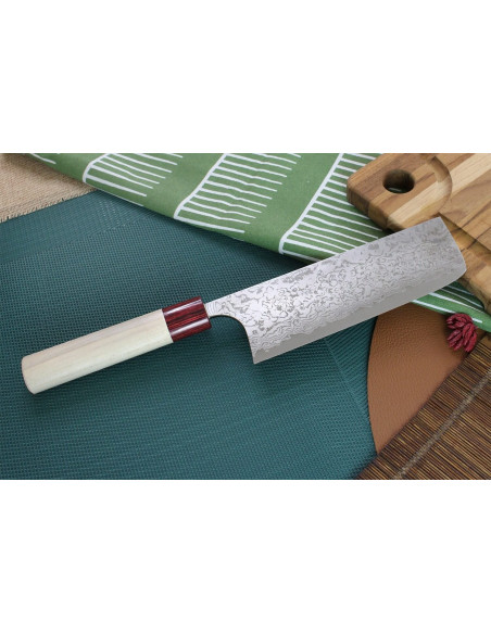 Couteau nakiri japonais artisanal Masakage Kiri 16.5cm damas 49 couches