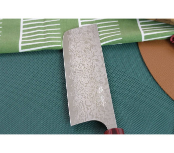 Couteau nakiri japonais artisanal Masakage Kiri 16,5cm damas 49 couches 2