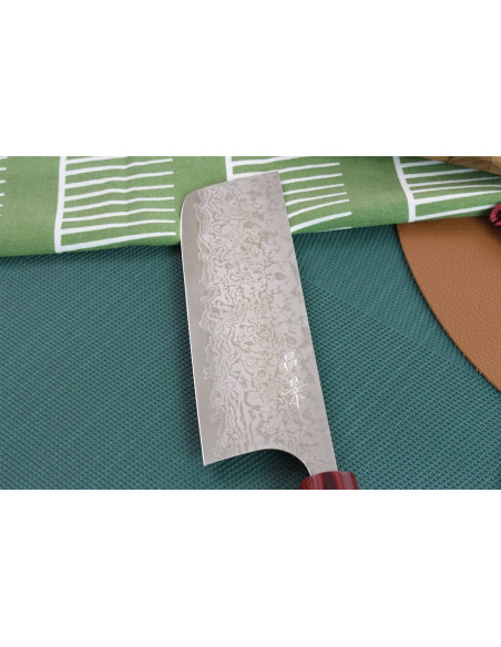 Couteau nakiri japonais artisanal Masakage Kiri 16.5cm damas 49 couches