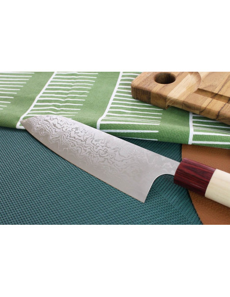 Masakage Kiri 16,5cm 49-lagig damascus handgemaakt Japans santoku mes