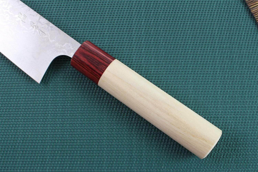 Cuchillo santoku japonés Cuchillo santoku Masakage Kiri 16.5cm 49 capas damasco