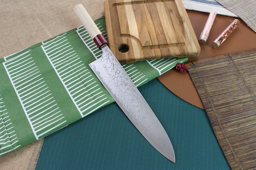 Masakage Kiri 27cm 49 capas damasco cuchillo de cocinero japonés hecho a mano