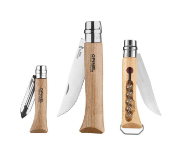 Opinel Nomade 3-delt universalknivsett i rustfritt stål med håndtak i bøketre 2