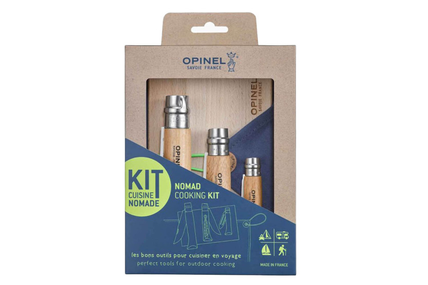 Opinel Nomade 3-delt universalknivsett i rustfritt stål med håndtak i bøketre