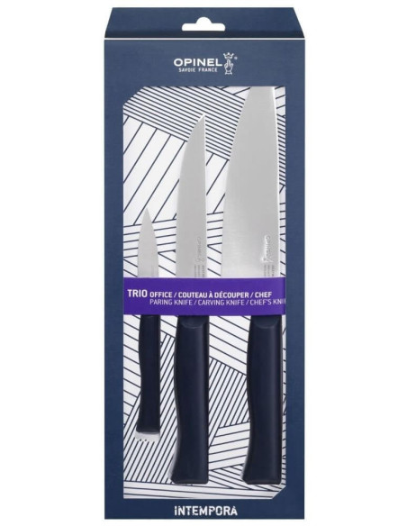 Set of 3 Intempora Opinel office + carving + chef knives