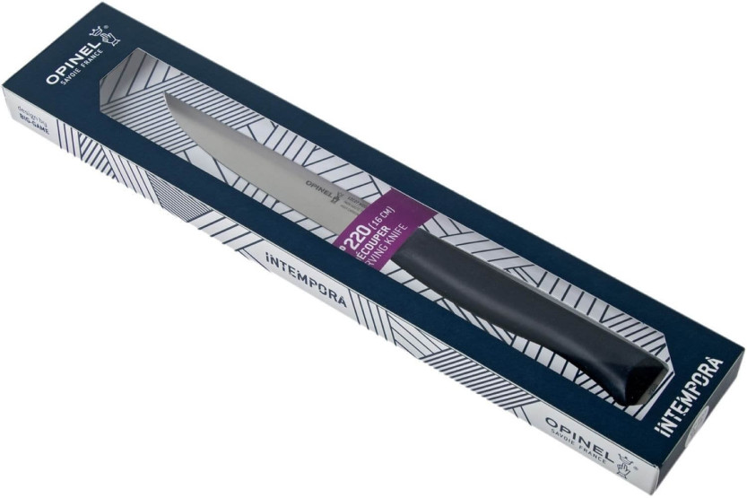 Opinel Intempora carving knife n°220 16cm blade navy blue handle