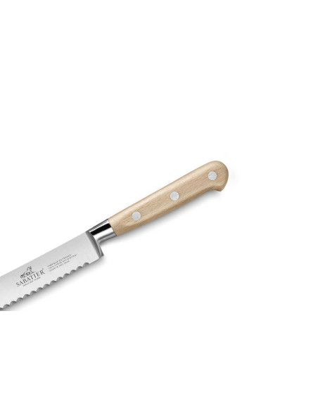 Sabatier Brocéliande hammastettu taottu leipäveitsi 20cm pyökkipuinen kahva