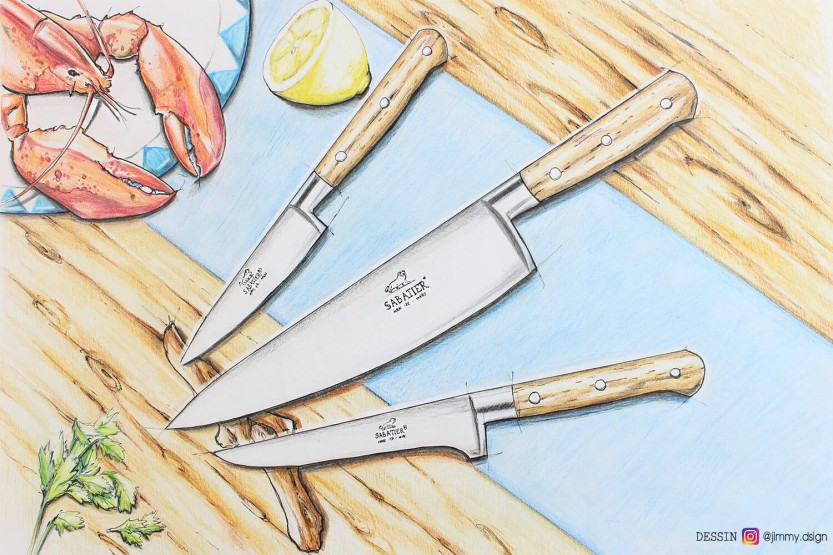 Sabatier Brocéliande forged chef ' s knife 20cm beechwood handle