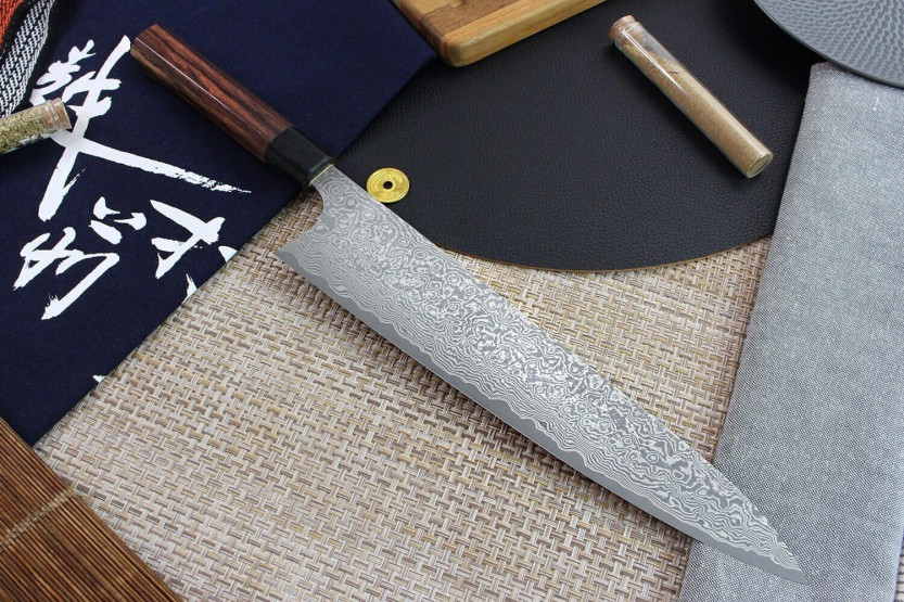 Masakage Kumo 27cm handgjord japansk kockkniv Damaskus 63 lager