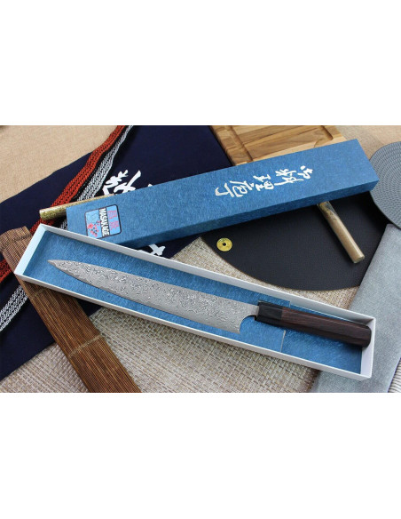 Masakage Kumo 27cm 63-capa de damasco hecho a mano cuchillo japonés sujihiki