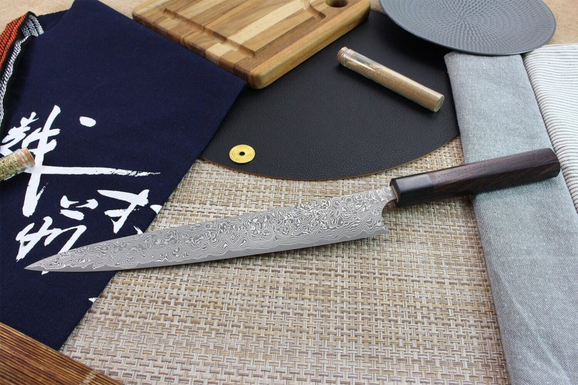 Masakage Kumo 27cm 63-kerroksinen damascus japanilainen käsintehty sujihiki veitsi