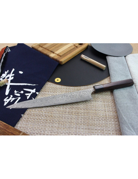 Masakage Kumo 27 cm 63-lags damaskus japansk sujihiki håndlaget kniv
