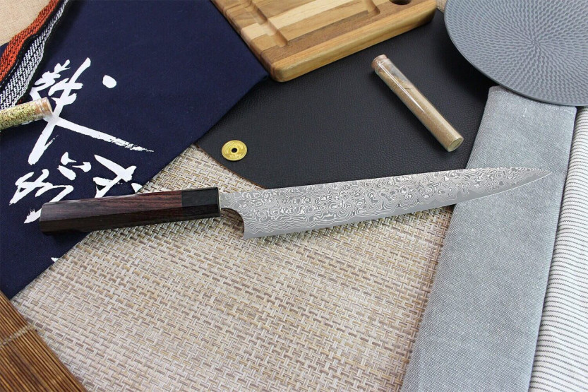 Masakage Kumo 27 cm 63-lags damaskus japansk sujihiki håndlavet kniv