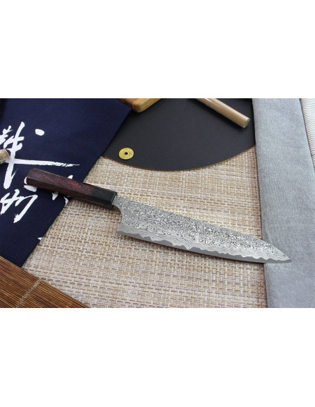 Masakage Kumo 21cm käsintehty japanilainen keittiöveitsi Damascus 63 kerrosta