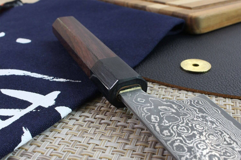 Masakage Kumo 21cm handgjord japansk kockkniv Damaskus 63 lager