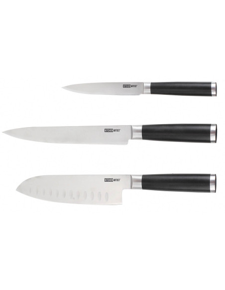 Set de 3 cuchillos de cocina estilo japonés Kitchen Artist, diseño auténtico