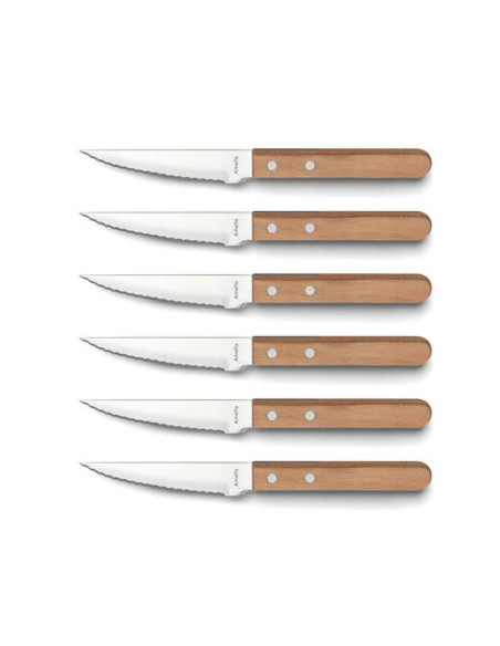 Set di 6 coltelli da pizza Amefa in acciaio inox e legno pakka