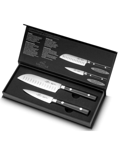 Æske SABATIER International Leonys Office 9 cm + Santoku med granton-kant 12 cm