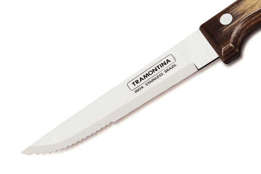 Conjunto de 12 facas para bife Tramontina Gaúcho, lâmina de 13cm, cabo marrom