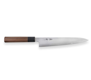 Faca de chef japonesa artesanal Kagekiyo Kurumi Ginsan de 24 cm