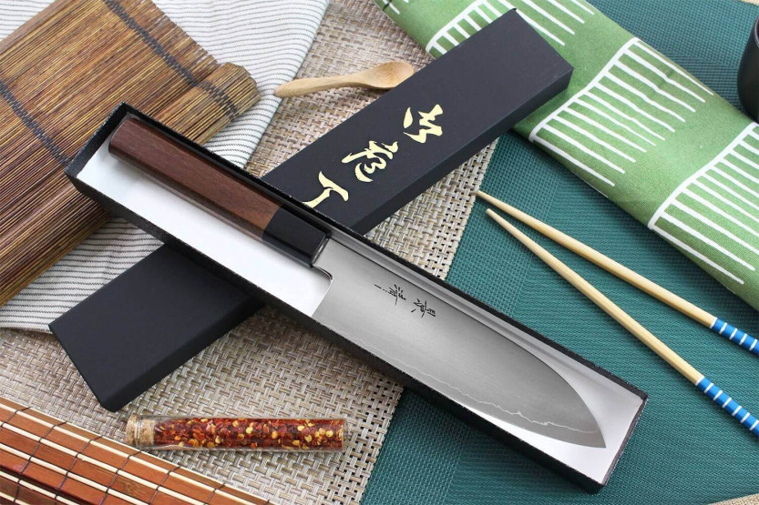 Kagekiyo Kurumi Ginsan 18 cm, coltello santoku giapponese fatto a mano