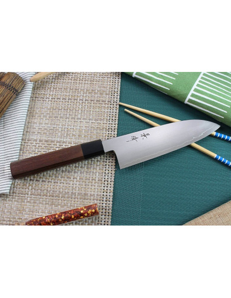 Kagekiyo Kurumi Ginsan 18 cm håndlaget japansk santoku-kniv