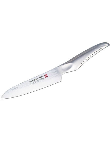 Global Sai M01 Japanese chef ' s knife 14cm hammered blade