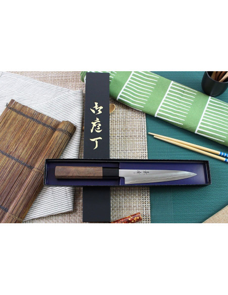 Kagekiyo Kurumi Ginsan cuchillo universal japonés de 15 cm hecho a mano