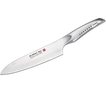 Global Sai 01 Cuchillo de cocinero japonés, hoja martillada, 19cm 2
