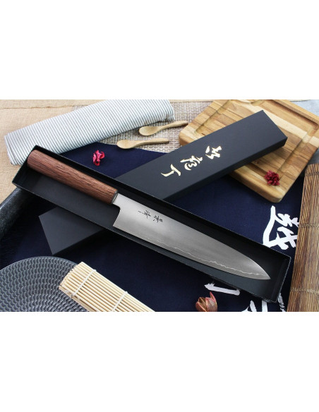 Coltello da cuoco giapponese Kagekiyo Tedukuri 24 cm fatto a mano