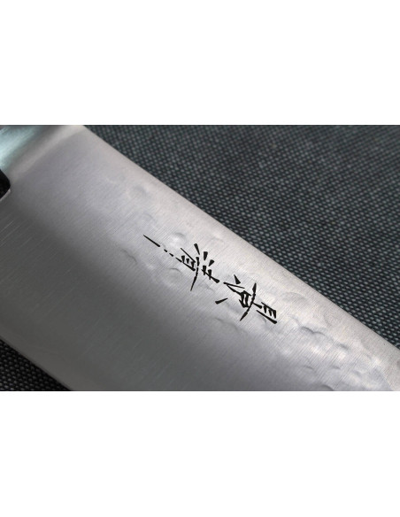 Faca de cozinha japonesa martelada de 24 cm feita à mão Kagekiyo