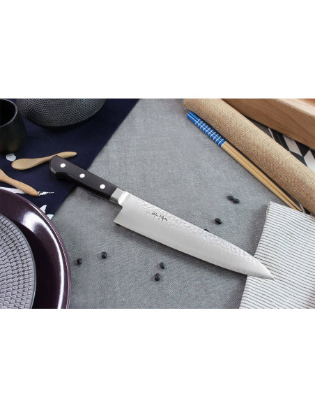 Cuchillo de cocinero japonés Kagekiyo Hammered 21cm hecho a mano
