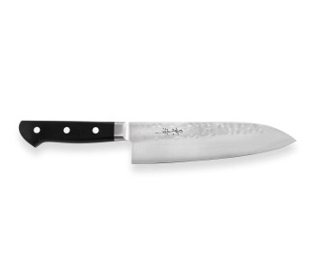 coltello santoku giapponese Kagekiyo martellato da 18 cm fatto a mano