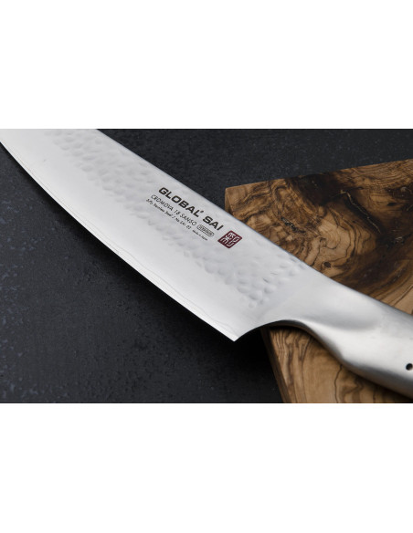 Global Sai 02 Japans koksmes, gehamerd lemmet 21cm