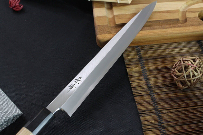 Faca yanagiba japonesa Faca yanagiba Kagekiyo Utage White Steel 2 21cm feita à mão