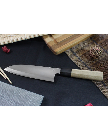 Japanisches handgefertigtes santokumesser Kagekiyo Utage White Steel 2 18cm