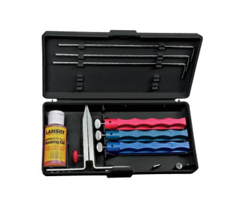 Kit de afiação Lansky 3 pedras + óleo + estribo