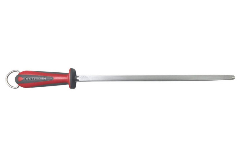 FISCHER piedra de afilar corte fino 30cm punta redonda mango negro