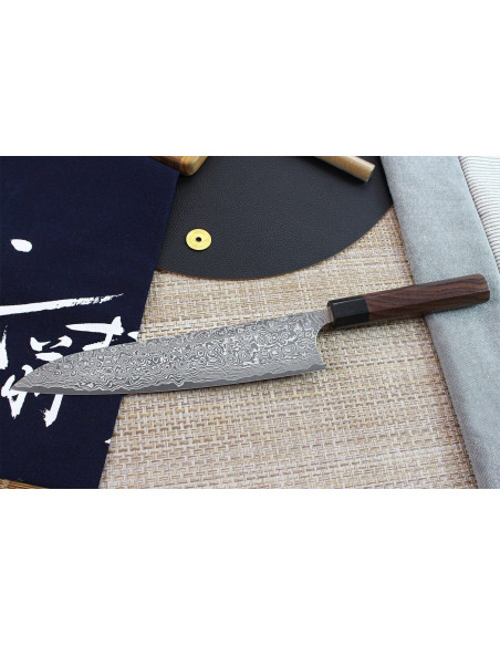 Masakage Kumo 24 cm håndlaget japansk kokkekniv Damaskus 63 lag
