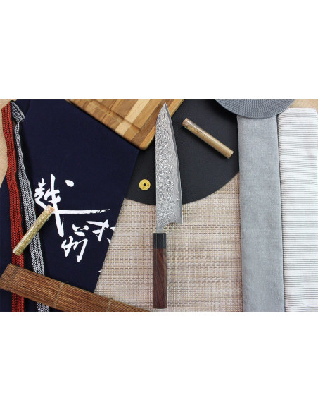 Masakage Kumo 24cm käsintehty japanilainen keittiöveitsi Damascus 63 kerrosta