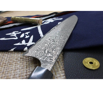 Faca do chef japonesa Masakage Kumo 24cm feita à mão Damasco 63 camadas 2