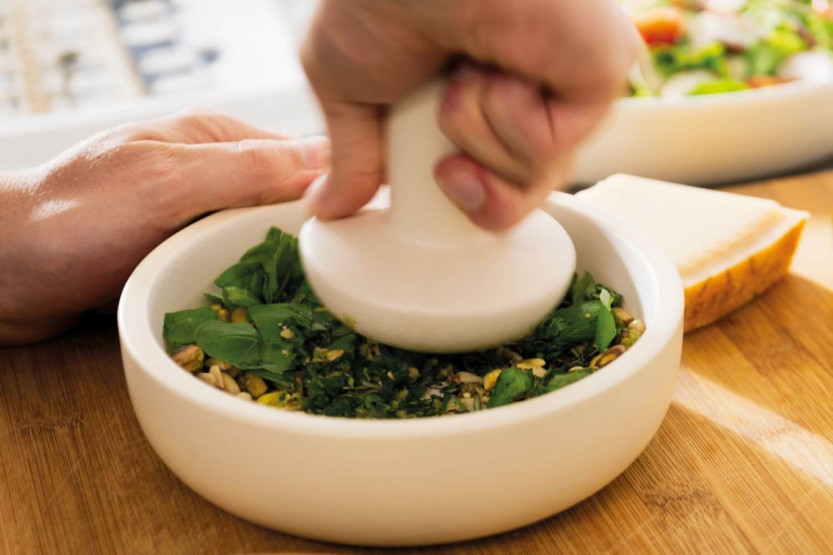 Berghoff iso mortteli 17cm valkoinen kivitavaraa Leo+murskain