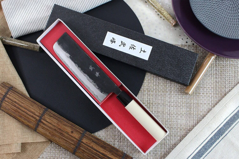 Couteau nakiri japonais artisanal Murata 16,5 cm Aogami 1