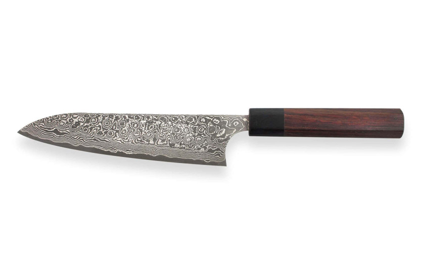 Faca de chef japonesa Masakage Kumo 18cm Damascus 63 camadas feita à mão