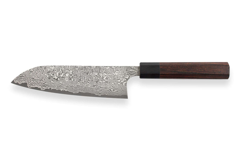Cuchillo santoku Masakage Kumo 16.5cm 63 capas de damasco, hecho a mano en Japón