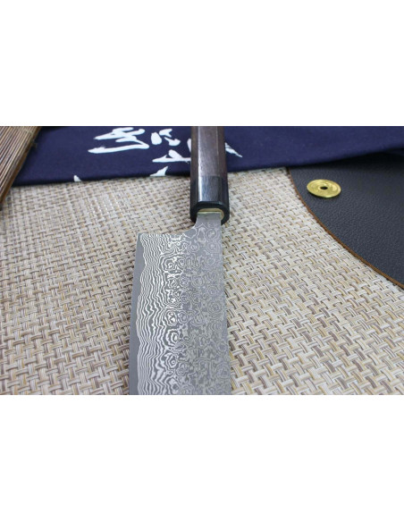 faca santoku Masakage Kumo 16,5 cm, 63 camadas de damasco, feita à mão no Japão