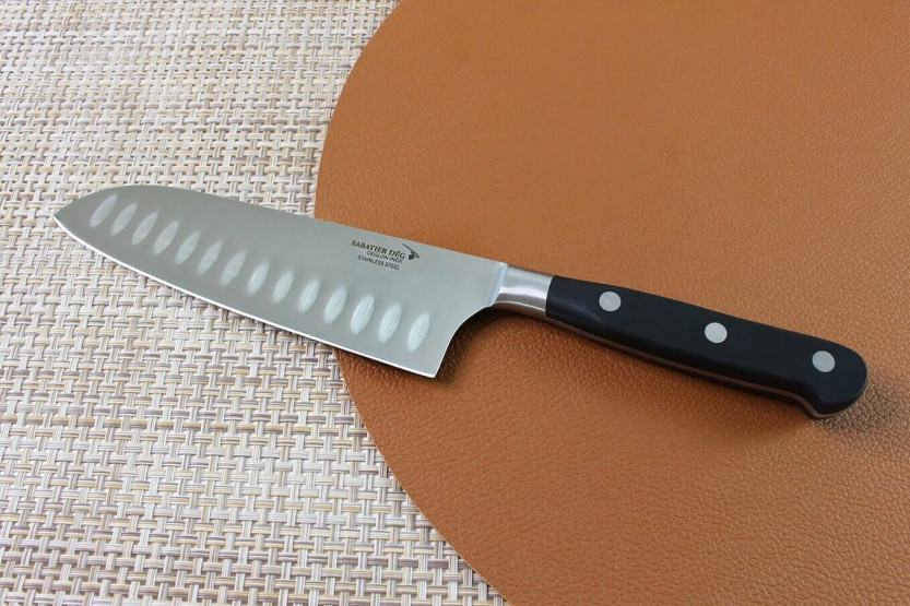 Ideal Sabatier DEG santoku knife 17cm with granton edgeblade