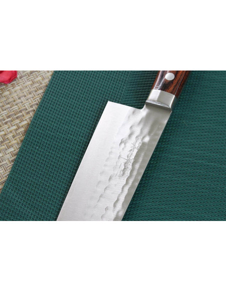 santokumesser Japonese handwerkliche Masutani 16,5cm martelé