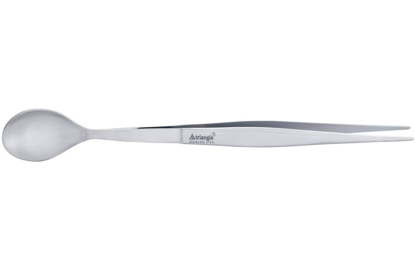 Triangle stainless steel kitchen tongs with integrated spoon